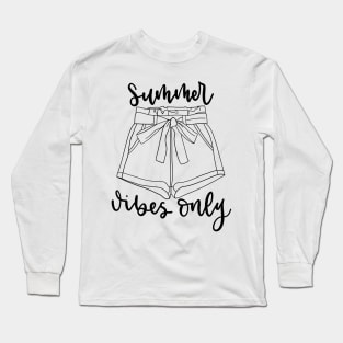 Summer Vibes Only with Paperbag Denim Shorts Long Sleeve T-Shirt